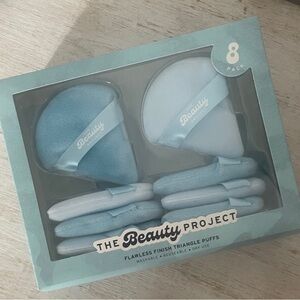 The Beauty Project Triangle Puffs - Blue and White
